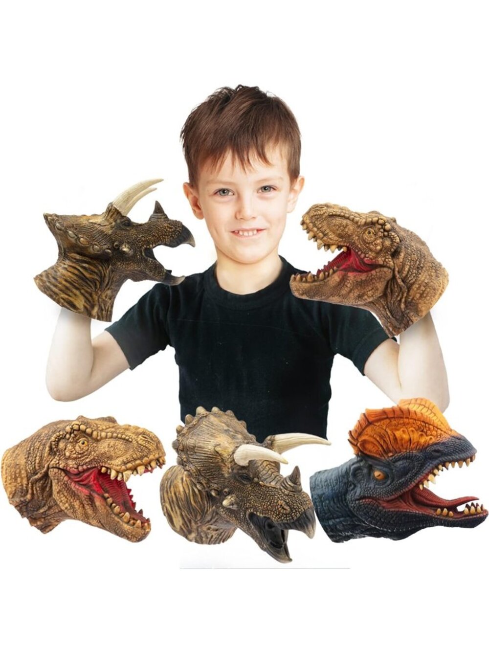 Realistic Dinosaur Hand Puppets Set - Soft Latex Toys for Kids, Party Fun